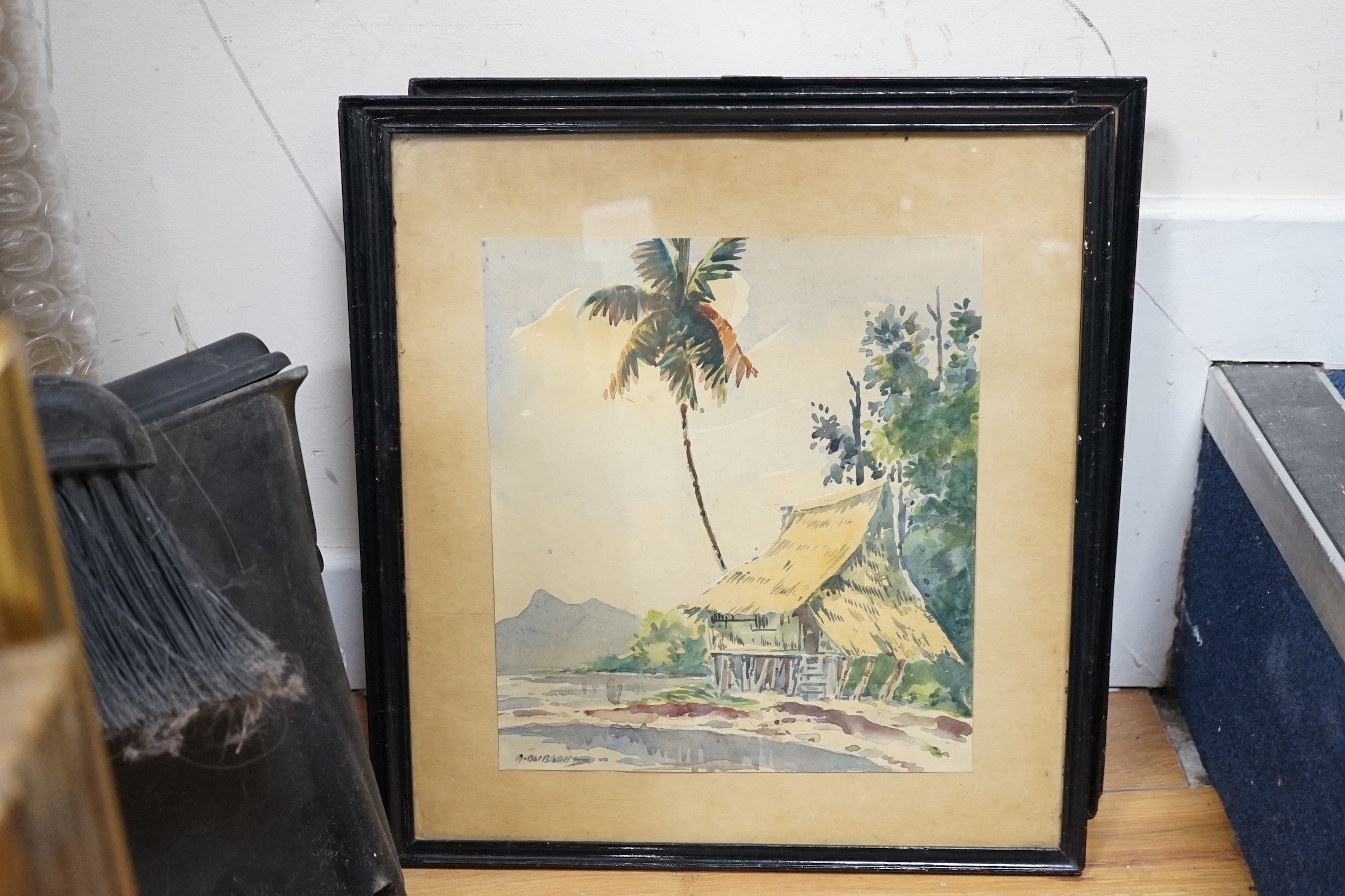 Abu Baker Ibrahim (1925-1977), five watercolours, 'Kedah, North Malaya', signed, largest 28 x 25cm